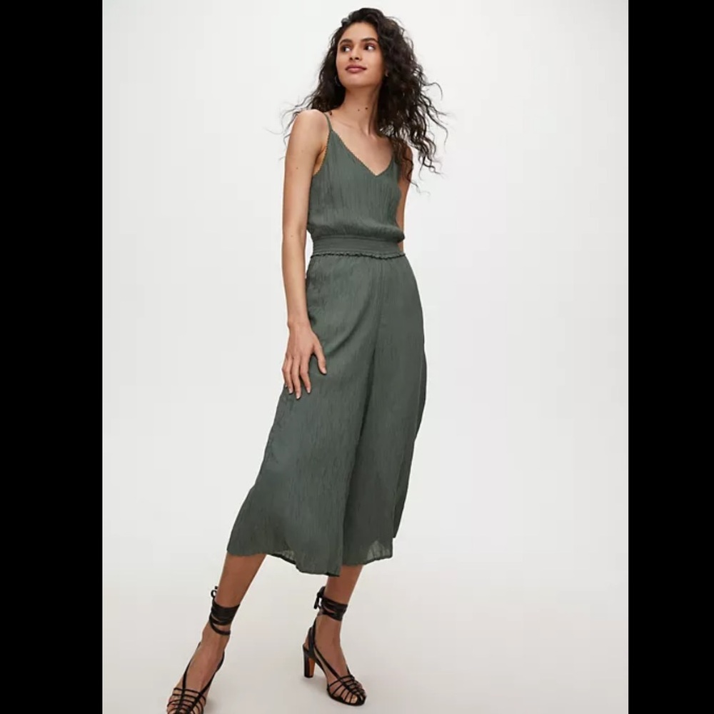 NWT Aritzia Wilfred Irene Jumpsuit in Sagesse (Khaki, olive green) Small